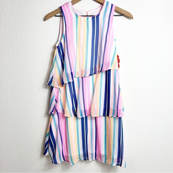 WONDER NATION GIRLS LAYERED CHIFFON RUFFLE DRESS SIZE XL 14/16 - Picture 1 of 8